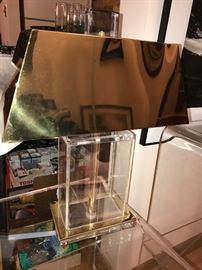 Fun Lucite Lamp with metal shade.