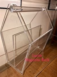 Lucite Magazine Rack with handle 