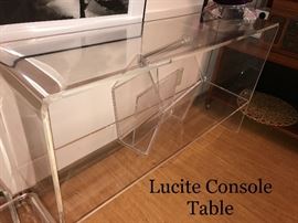 Lucite console/sofa table