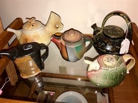 Hand crafted Pottery Artisan Tea pots 