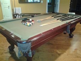 American Heritage Pool Table, comes with over the table ping pong table. Two in One!! 