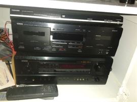 Toshiba DVD, Yamaha Cassette Deck, Denon AVR 884 Channel Network AV Receiver 