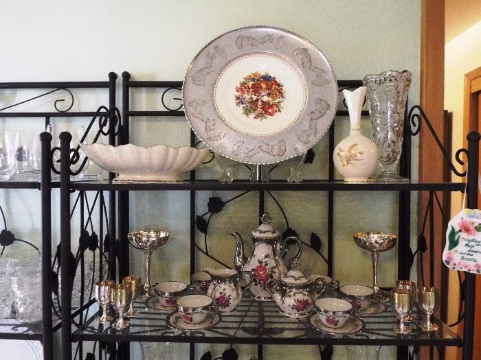 Large Limoges platter, Lenox china and Bavarian Demitase set