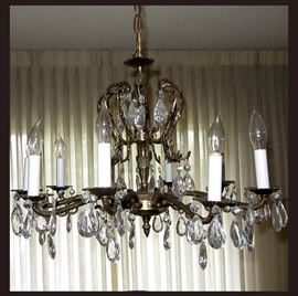 Beautiful Vintage Chandelier with Loads of Glass Prisms 