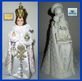 Columbia Statuary Religious Figure and Goebel Madonna and Child West Germany 