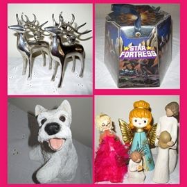 Metal Reindeer Candle Holders, Star Wars Fortress, Cute Dog and Cute Figurines, Willow Tree
