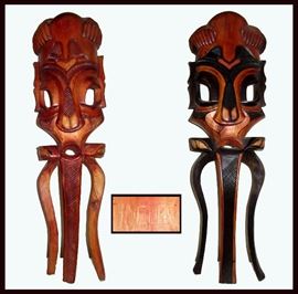Pair of African Masks One Signed 