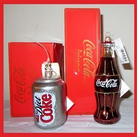 Polanaise Coca Cola Glass Christmas Ornaments 