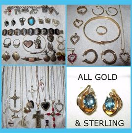 A Great Selection of Gold and Sterling Silver Jewelry 