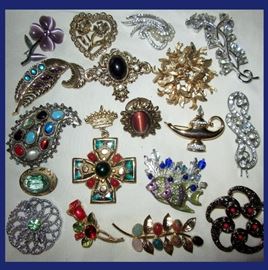 Small Sample of the Large Amount of Lovely Costume Jewelry, Panetta, Coro, Sarah Coventry, Sterling, KC, Accesocraft, Van Dell, Capri and more 