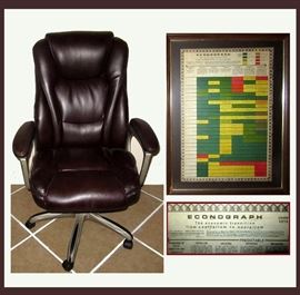 Excellent Serta Office Chair and Framed Econograph 