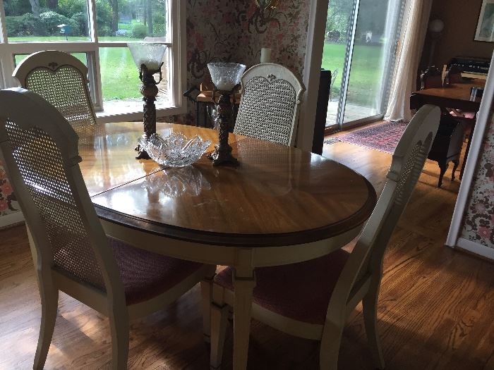 Dining Table with Cane-backed chairs 