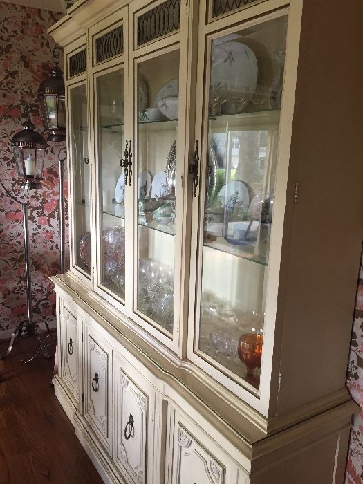 China Hutch with glass shelves and lower storage