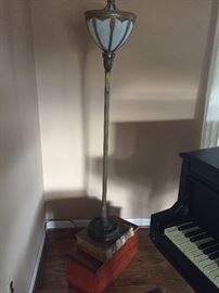brass and glass - vintage - floor lamp