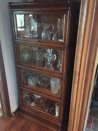 Lawyer's glass front book case and crystal and glassware - more pictures to come