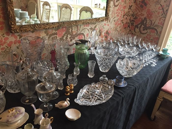 Extensive collection of Waterford and mid-century crystal, porcelain and more!