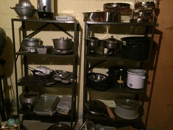 Extensive collection of pots and pans, small appliances and cooking essentials!