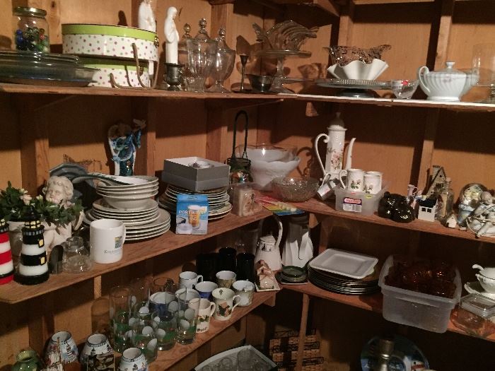 Extensive collection of glassware and place settings