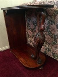 Unique hand carved swan table 