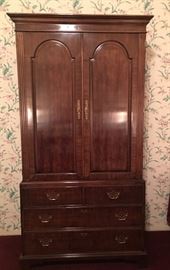 Henredon Chippendale style armoire with chest of drawers 