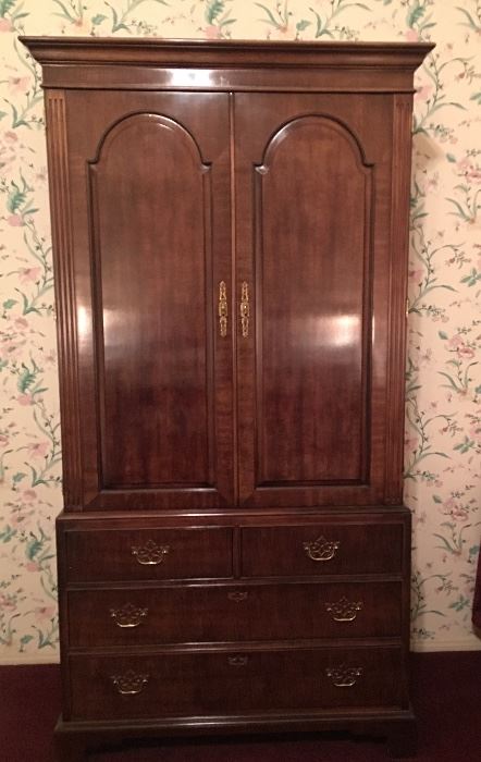 Henredon Chippendale style armoire with chest of drawers 