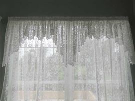 Several Lace Valance & Drapery Panels