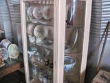 Antique Oak (painted) Curved Glass China Cabinet