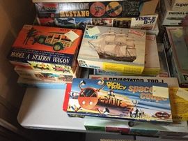 Vintage Airplane and Ship Models