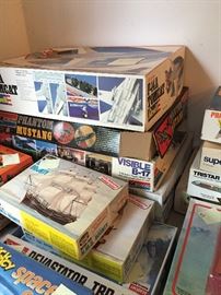 Vintage Airplane and Ship Models