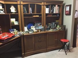 Three piece computer desk with shelving & storage