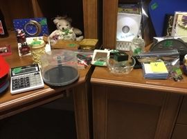 Items on computer desk