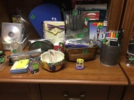 Items on computer desk