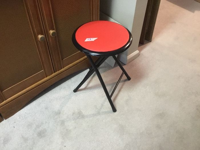 Red folding stool