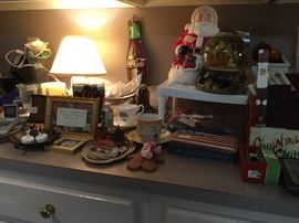 Office area built in cabinet - items on top