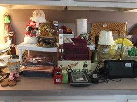 Office area built in cabinet - items on top