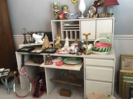 Desk and items