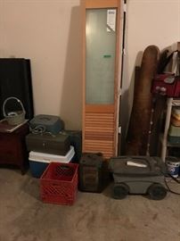 Garage - bifold doors, rate, vintage ironing board, miscellaneous items