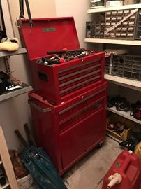 Tool chest - full of tools; gas can, and other items