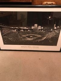 Black & white picture of Wrigley Field