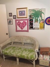 wicker settee
