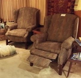 PAIR OF MATCHING RECLINERS $75. 