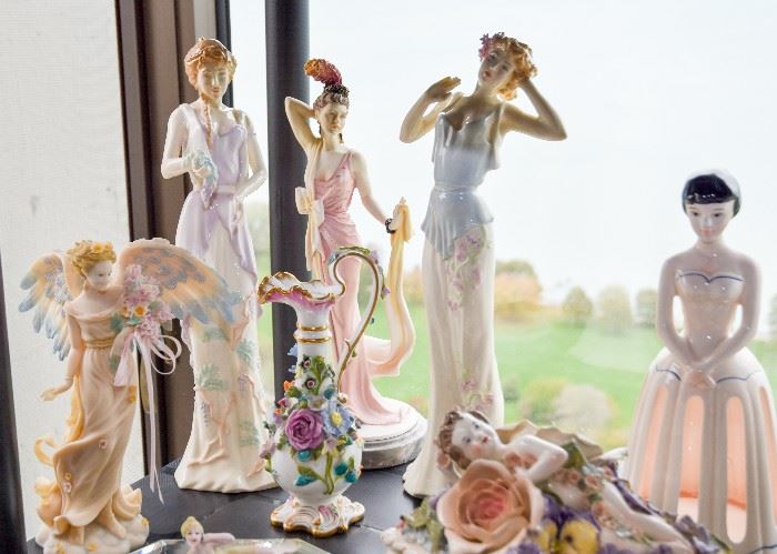 Royal Doulton Lady Figurines, Antique Porcelain Urn, Angel Figurine