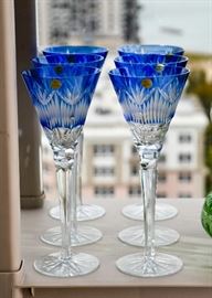 Blue Cut Glass Stemware (Poland)