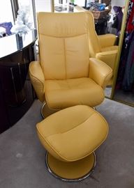 Yellow Reclining Lounge Chair & Ottoman