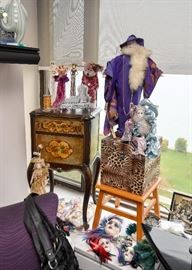 Small Chest, Lady Figurines, Wall Decor, Wooden Stool, Etc.