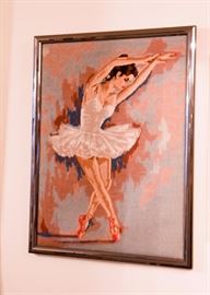 Framed Needlepoint - Ballerina