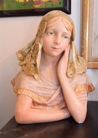 Plaster Bust of Daydreaming Girl