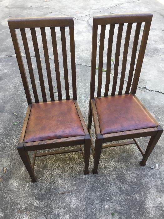  Vintage leather seat chairs