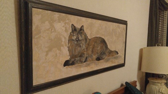 Oil painting of cat