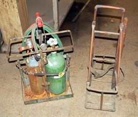 Portable Welding Bottle Rack 24"H x 14"W, Qty 2, With Hose, Striker, And Bottle, Qty 2